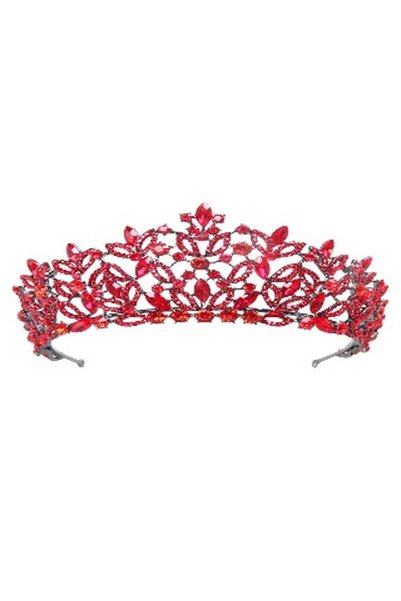 ddaniela Ruslana Collection Faux black with red Crown Tiara