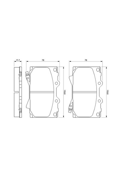 Bosch Set plăcuțe de frână, frână pe disc 0 986 424 640