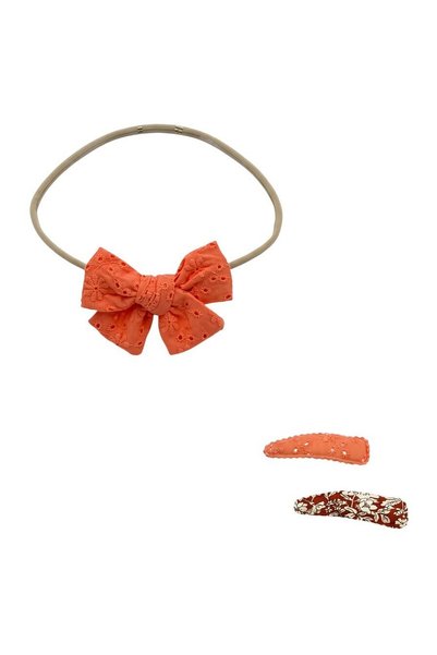 ddaniela Jana Ribbon Bow Clip Set with Ponytail For Babies and Girls - Dark P...