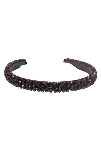 ddaniela Erica Embroidery Headband for Girls - Deep Purple