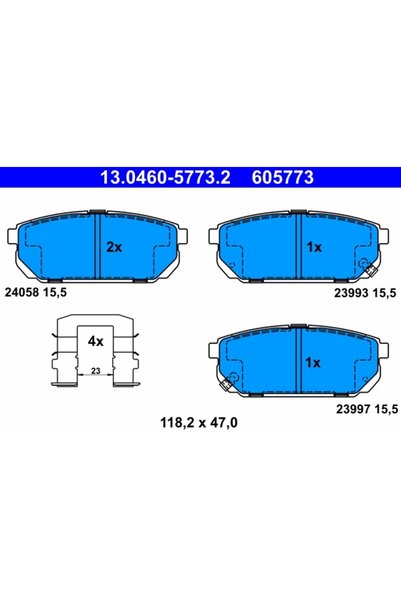 Ate Set plăcuțe de frână, frână pe disc 13.0460-5773.2