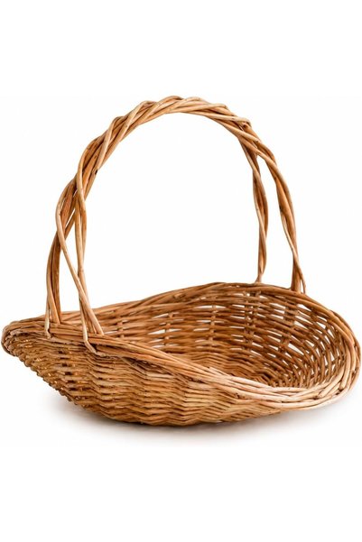Generic سلة يدوية مصنوعة من الخوص الطبيعي مع مقبض، سلة تخزين متعددة الاستخدام...