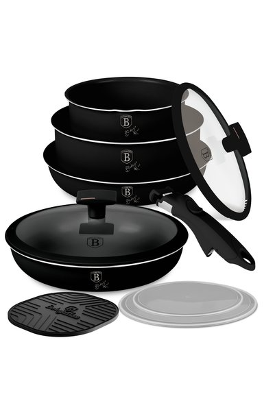 Berlinger Haus Set vaze - Colecția Trandafir Negru, 10 piese, aluminiu, negru...