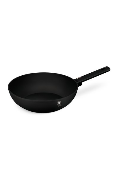 Berlinger Haus Wok - Colecția Black Rose, 28 cm, 3.2 L, negru / auriu roz