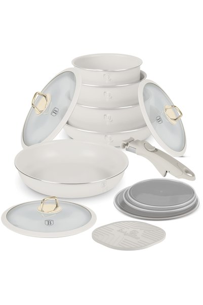 Berlinger Haus Set vase gatit - Sahara Collection, 12 piese, aluminiu, crem