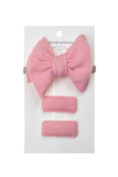 ddaniela Dianna Ribbon Bow Headband Set with Clips For Babies and Girls - Lig...