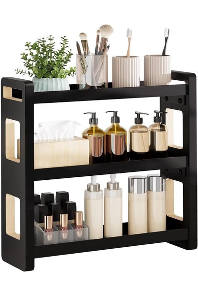XICEN 3-Tier Wooden Countertop Organizer Shelf, Bathroom Vanity Storage Rack ...