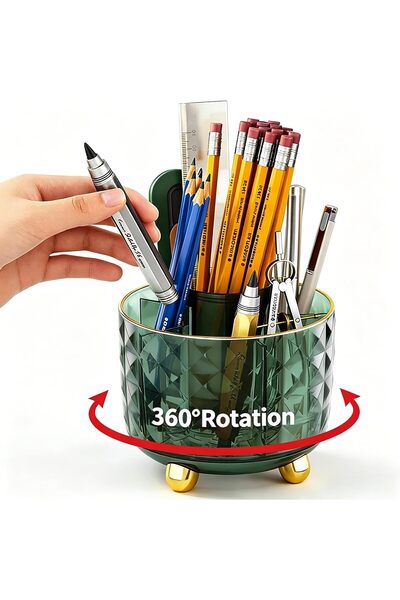 Generic حامل أقلام مكتب، 6 أقسام 360 °   منظم أقلام دوار، وحدة تخزين مكتبية ل...