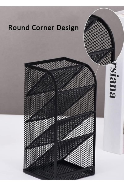GENERAL Angled Mesh Pen Holder & Desk Organizer, Aesthetic Pencil Storage wit...