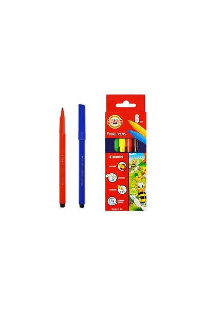 Koh-i Noor Felt-Tip Pens Bees, 6 Colors - Koh-I-Noor