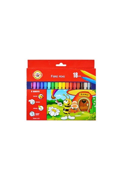 Koh-i Noor Felt-Tip Pens Bees, 18 Colors - Koh-I-Noor