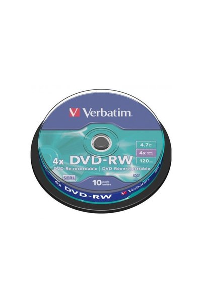 Verbatim DVD-RW 4.7 GB 4x, Set of 10 Discs, 43552