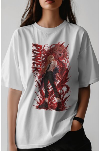 SEVBANO Unisex Oversized "Power Chainsaw Man" Anime Character Pre-Printed Pre...