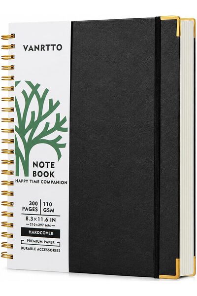 GENERAL Hardcover Spiral Notebook A4 8.5x11, 300 Pages College Ruled Journal,...