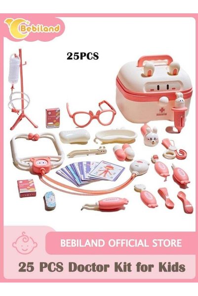 Bebiland مجموعة أدوات طبيب للأطفال الصغار، تتكون من 25 قطعة، ألعاب تعليمية لم...