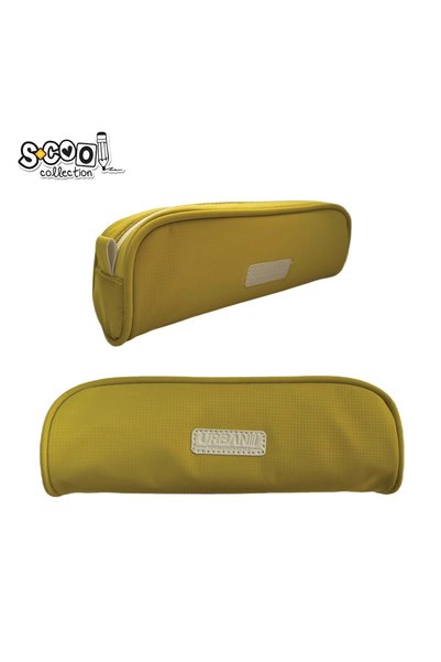 S COOL Pencil Pouch Urban YELLOW, 1 Zipper, 21.5x5.5x7.5 cm - S-COOL