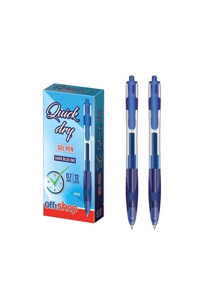 S COOL Retractable Gel Pens, Blue Ink, Set of 12 - OFFISHOP