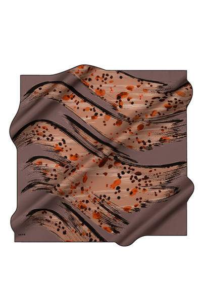 Aker Light Brown 90X90 Silk Twill Scarf