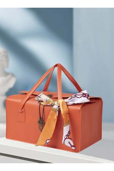 GENERAL MEIKENA Large Capacity Faux Leather Gift Box，Handheld Gift Bag for Ho...