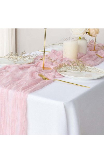 OMEVE Translucent Table Runner Chessian Tablecloth for Wedding Reception Brid...