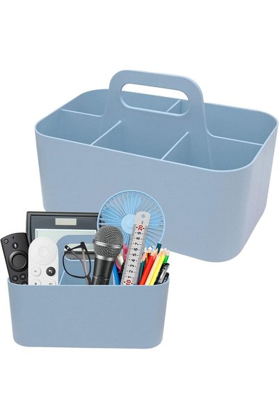 KASTWAVE Portable Plastic Storage Organizer Caddy with Handle, 5 Compartments...
