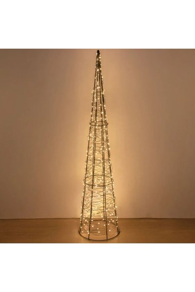Belora Decorative Christmas Light Cone with Black Wire & 300 LED Bulbs 8 Func...