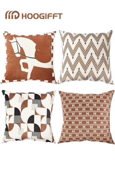 HOOGIFFT Pillow Covers Set of 4, Throw Pillow Cover, Decorative Birds and Pla...