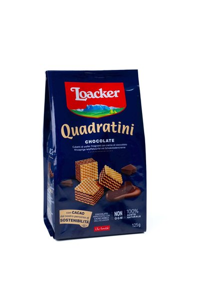 Loacker Napolitane Quadratini cu ciocolată Loacker, 125 g