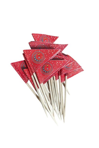 Generic 60 Pieces of Ramadan and Eid Theme Mini Flags for Food Cake Or Other ...