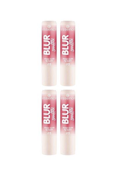 Essence 4x ΣΥΣΚΕΥΑΣΙΑ Διαφανές nude βάλσαμο χειλιών, BLUR soufflé - 03 Nude R...