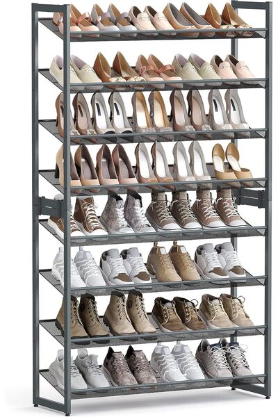 SONGMICS Shoe Rack, 8-Tier Shoe Organizer, Metal Shoe Storage for Garage, Ent...