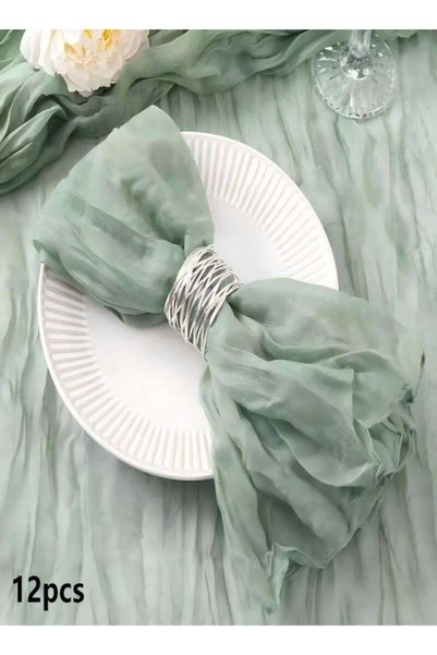 GENERAL DIKOCO 12pcs Cotton Linen Cloth Napkin,50 * 50cm Wrinkled Dinner Napk...