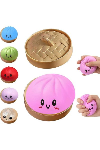 ATRJSZ Dumpling Squishies Toy, Giant Glitter Dumpling, Colorful Steamed Bun S...