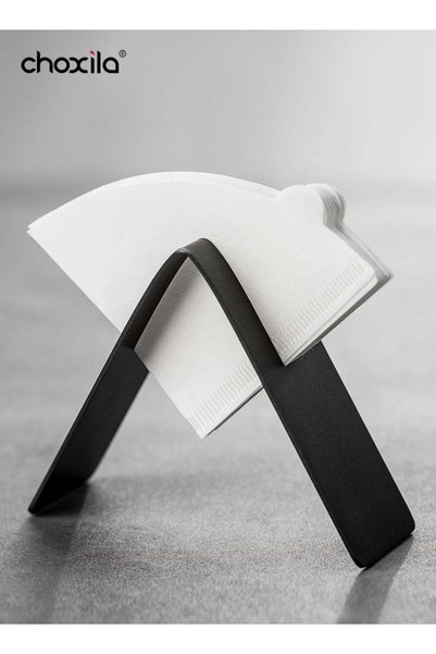 Choxila V60 Coffee Filter Holder, Black Stainless Steel, for Countertop Storage