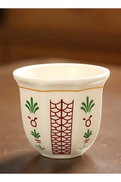 Generic Warme Saudi Style Floral Pattern Ceramic Coffee Cup 180ml Handless He...