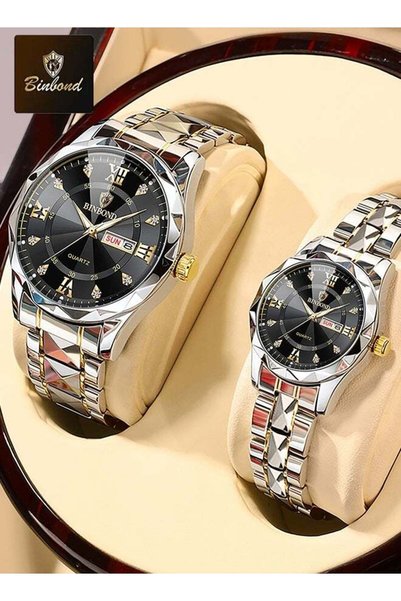 BINBOND Watch For Couple Roman Scale Men's and Women's Watch Top Luxury Stain...