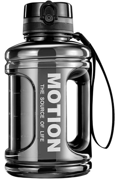 AZONEE 1.5L Large Water Bottle 50oz, Leakproof BPA-Free Black Water Jug with ...