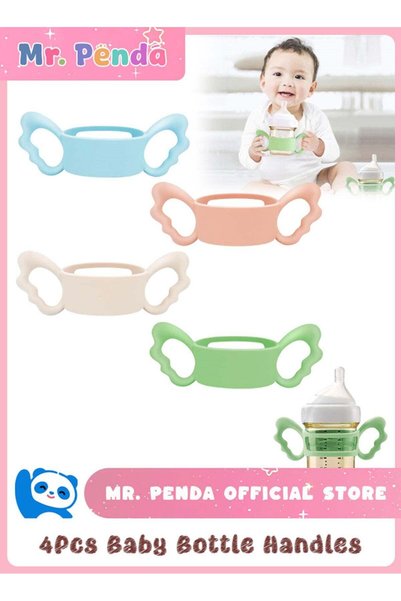 Mr. Penda 4 Pack Baby Bottle Handles, Silicone Wide Neck Handle for Nuk, Aven...
