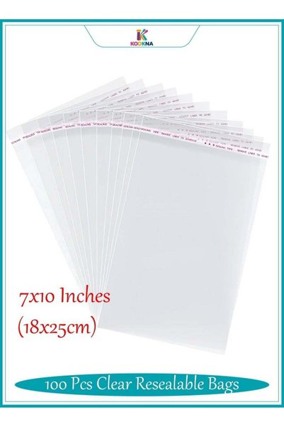 GENERAL KOOKNA 100Pcs Clear Plastic Bag, 23x30cm Large Bags for Clothing and ...