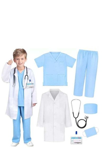 Skin Generics Doctor Costume for Girls - Kids Scrubs with Lab Coat, Doctor Dr...