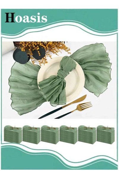 Hoasis طقم من 6 قطع من مناديل القماش، مقاس 20 × 20 بوصة، مناديل شاش بتصميم عت...