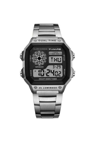 Panars Watches for Men Stainless Steel Strap Sport Watches Men Waterproof LED...