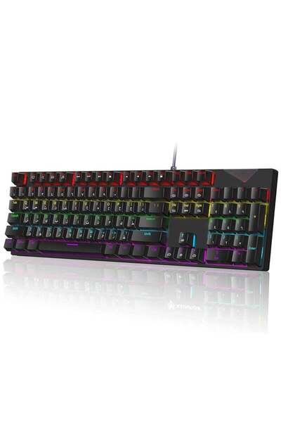 ALASAMCO English Arabic Mechanical Gaming Keyboard with LED Backlit, 104 Keys...