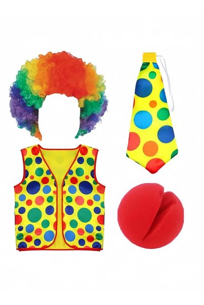 GGEROU Clown Costume Accessories Set Including Clown Nose Clown Wig Neck Tie ...
