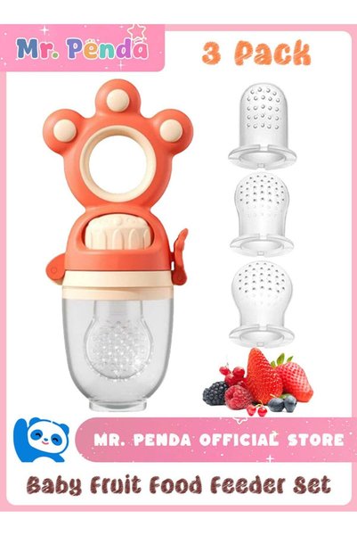 Mr. Penda 3-in-1 Baby Food Feeder Pacifier, Toddler Pacifier, Silicone Baby F...