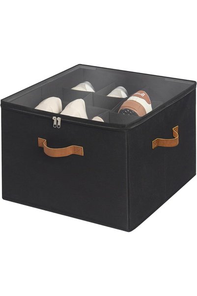 GENERAL Clear Foldable Shoe Storage Bins, 8 Pairs Capacity Closet Shoe Organi...