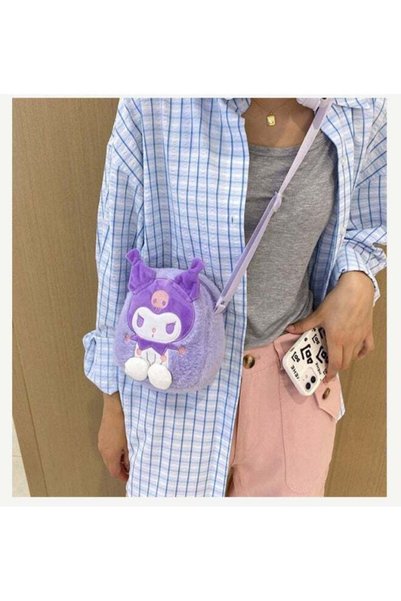 Sanrio Hello Kitty حقيبة ظهر محشوة من سانريو كورومي، حقيبة كتف صغيرة بتصميم ك...