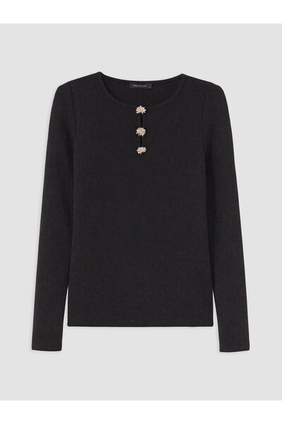 LC Waikiki Nevavm with Difference Lcw Everyday Black Combed Cotton Plain Narr...
