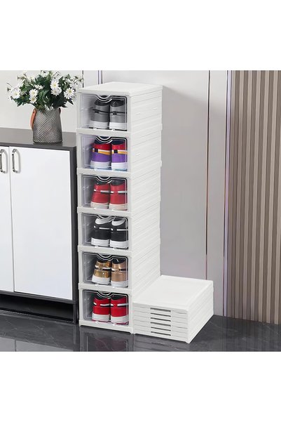 DURKU Shoe Storage Box Stackable Collapsible Acrylic Shoe Organiser with Clea...