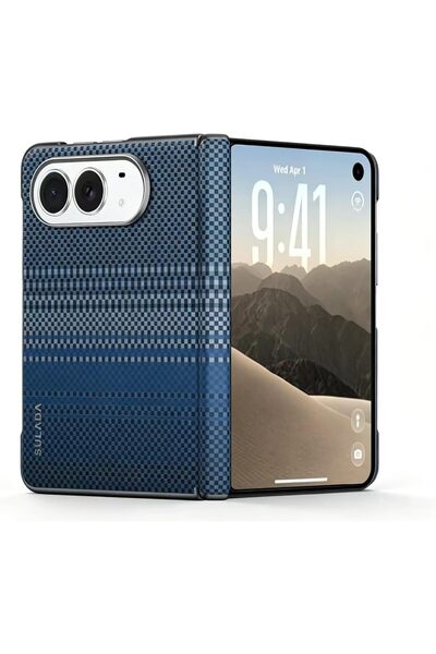Aookay غطاء مغناطيسي لهاتف iPhone Duo: تصميم بملمس ألياف الكربون، متوافق مع ا...